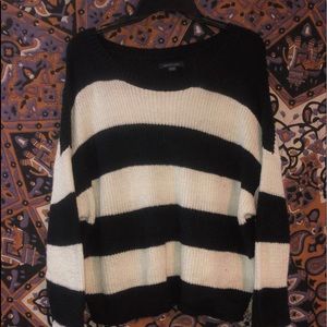 Black and white Striped sweater